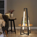 Modern 63 Inch Metal LED Tray Floor Lamp for Living Room