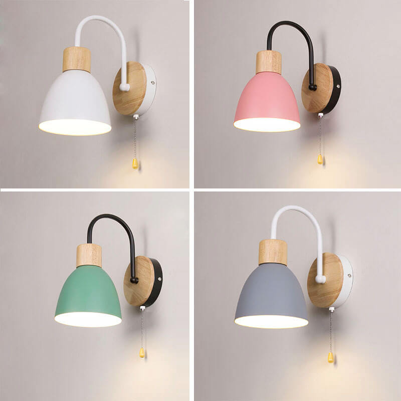 Nordic Macaron 1-Light Zipper Switch Wall Light - Modern Decorative Lighting