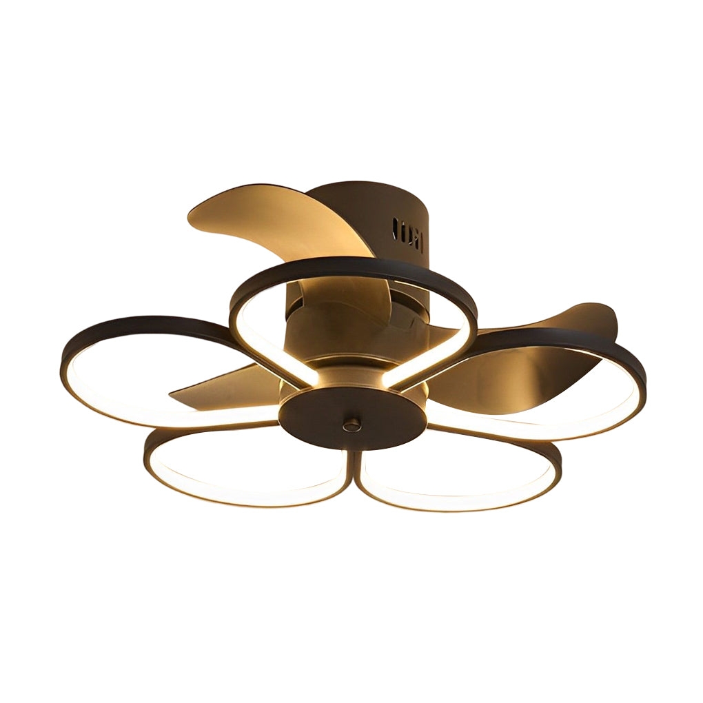 Flowers Intelligent Dimmable LED Ceiling Fan Lamp - Modern Bladeless Design, Quiet Operation, Energy Efficient Lighting
