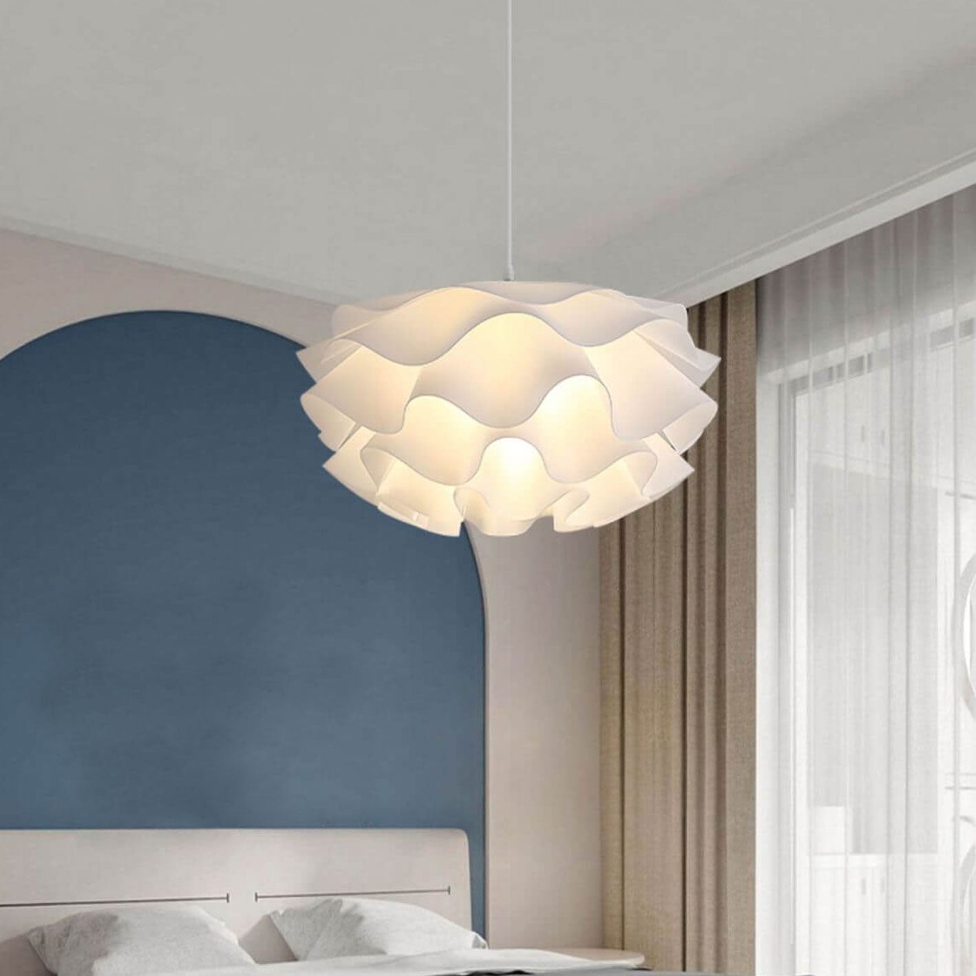 Modern Minimalist Iron Acrylic Floral Pendant Light - 1-Light Fixture for Living Room