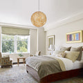 Handmade Basswood Hollowed Ball Chandelier - Modern LED Shade Lighting