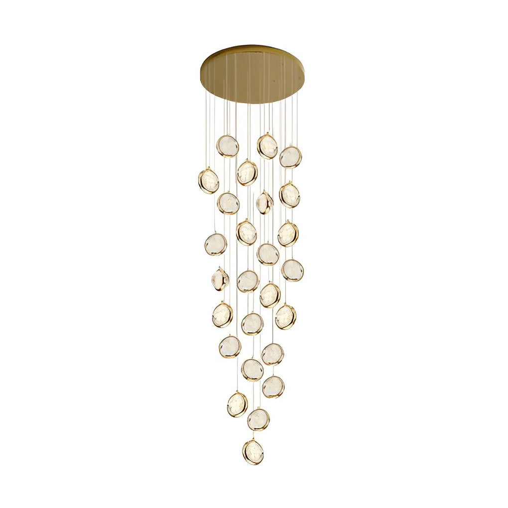 Global Crystal Cluster Luxury Chandelier - Modern Adjustable Staircase Design