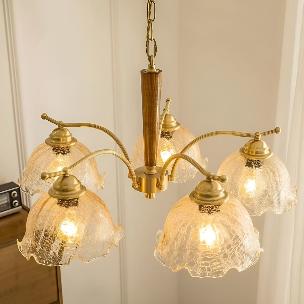 3 Light Cracked Glass Retro Pendant Chandelier Ceiling Lamp