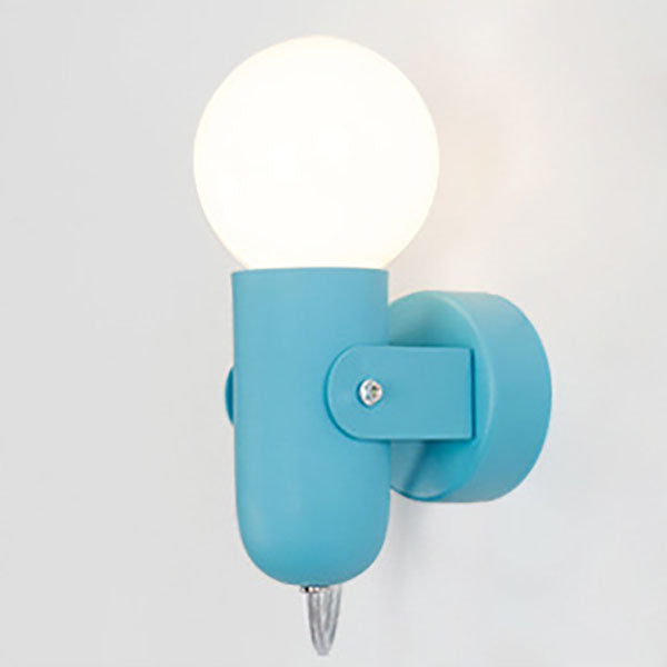 Nordic Solid Color Round Head Wall Sconce 1-Light Lamp