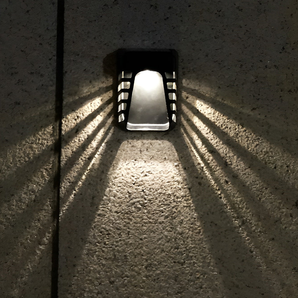 Waterproof Intelligent LED Solar Outdoor Wall Lights - Modern Black Design