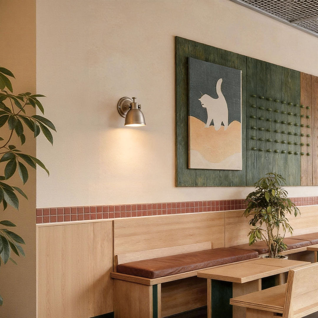 Vintage Bauhaus Metal Wall Light - American Style Design 

Illuminate your space with our Vintage Bauhaus Metal Wall Light, featuring a sleek American-style design. Perfect for adding a touch of mid-century elegance to any room, this stylish fixture combi