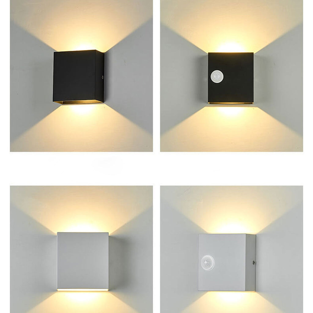 Modern Square LED Body Sensor Wall Sconce Lamp - Energy Efficient Lighting Solution, Motion-Activated, Minimalist Design, Indoor/Outdoor Usability