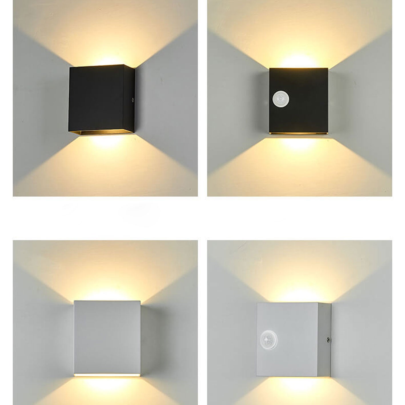 Modern Square LED Body Sensor Wall Sconce Lamp - Energy Efficient Lighting Solution, Motion-Activated, Minimalist Design, Indoor/Outdoor Usability