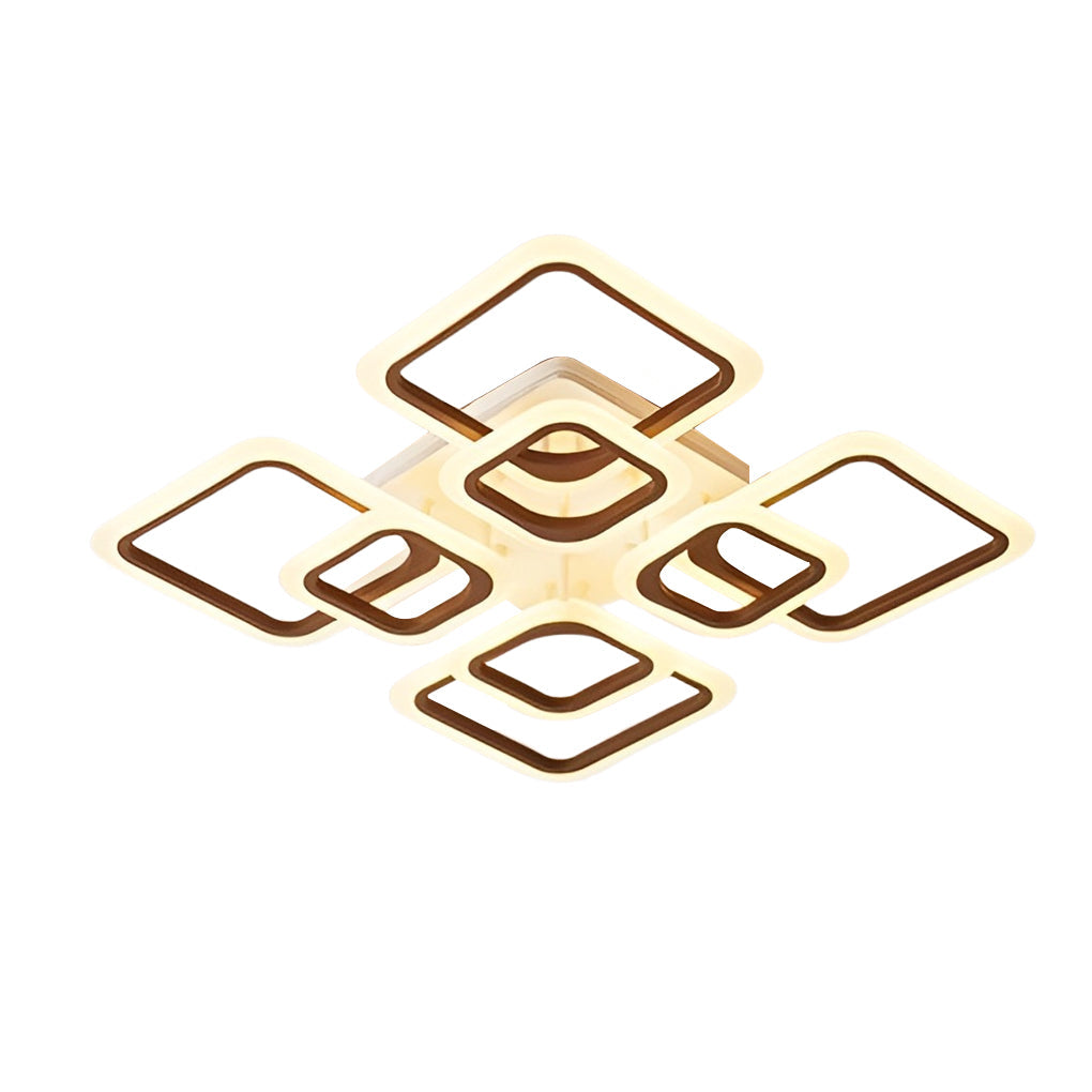 Square Modern Ceiling Light Fixture - Stepless Dimming Remote Control, Energy Efficient, Stylish Design