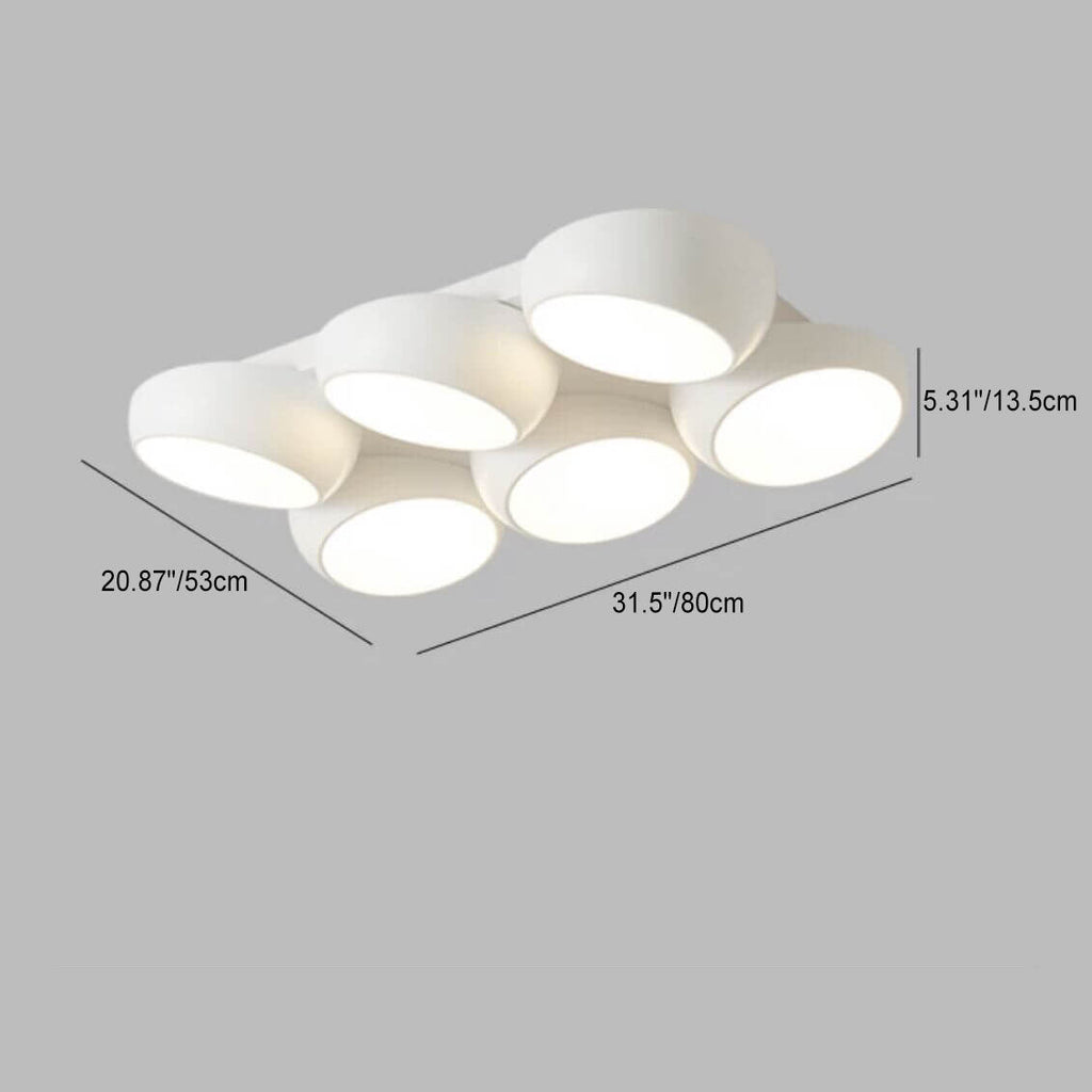 Scandinavian Modern Round LED Semi-Flush Mount Ceiling Light – Iron & Plastic Design