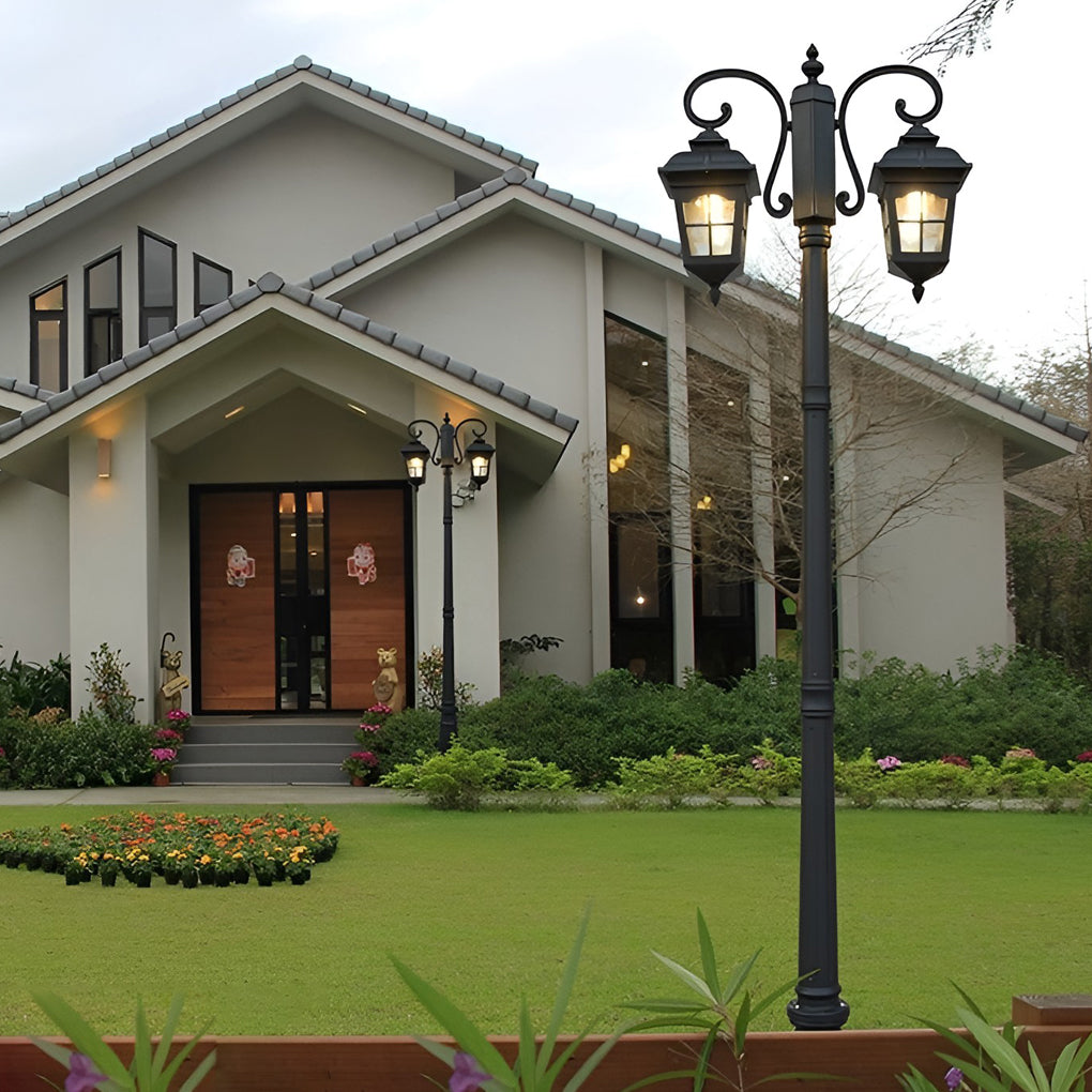 European-Style Black Waterproof Outdoor Light Post Lamp