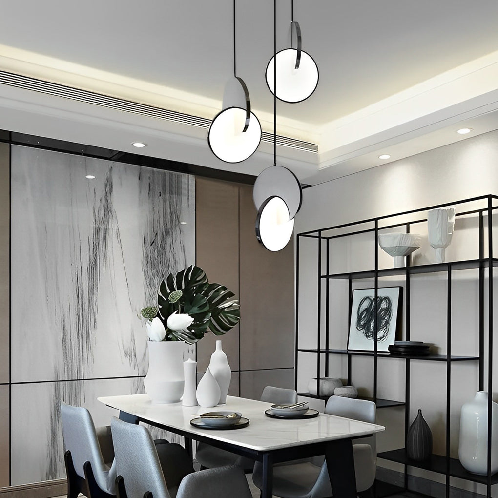 Round Stainless Steel LED Acrylic Pendant Light - Post-Modern Design
