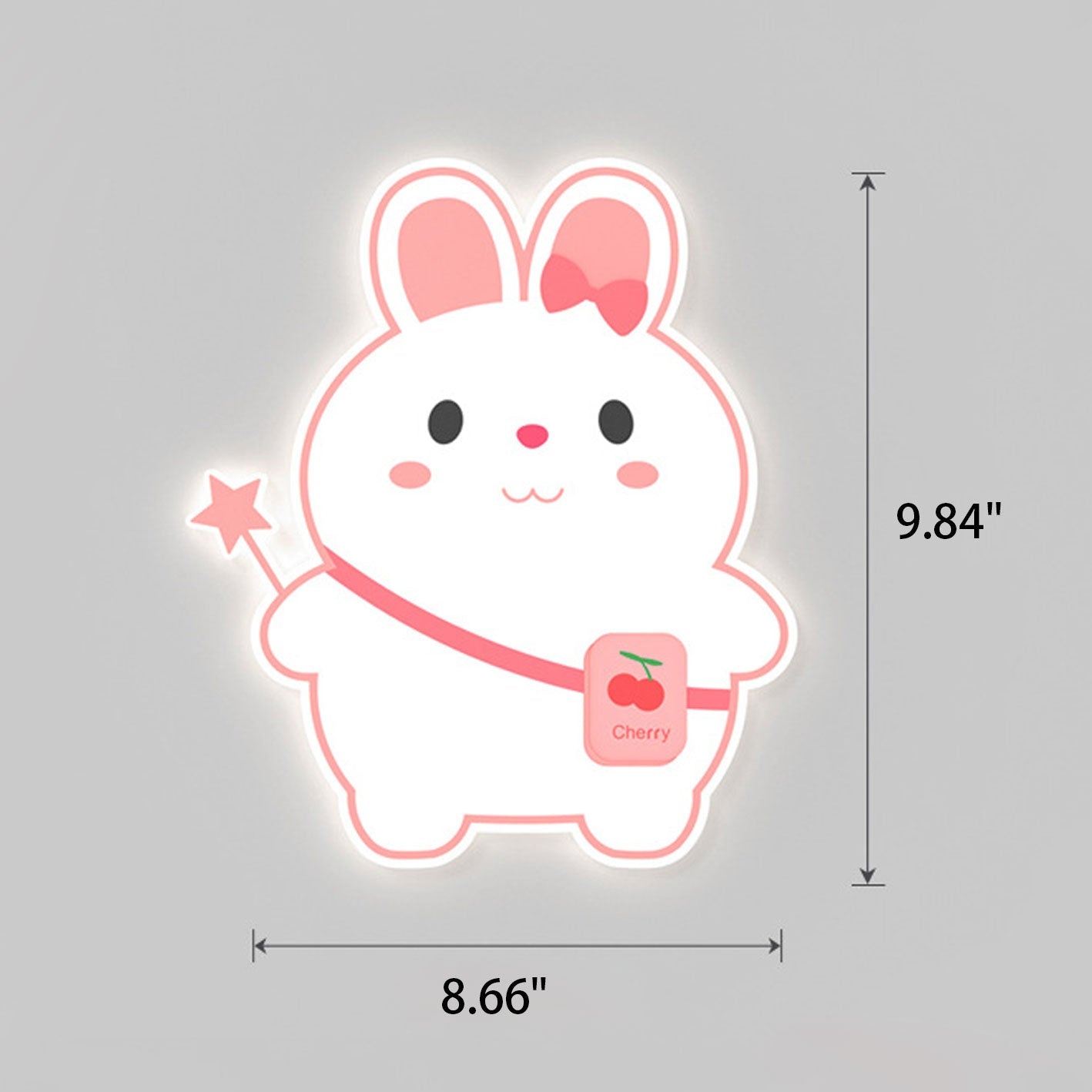 Creative Cartoon Rabbit Unicorn Kids LED Wall Sconce Lamp Night Light for Nursery Bedroom Home Decor Cute Animal Design Battery Operated Soft Glow Accent Light for Children's Room Playroom Wall Decor Gifts for Kids