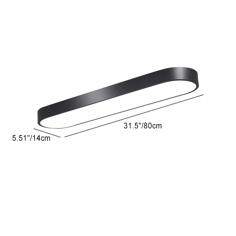 Modern Minimalist LED Flush Mount Ceiling Light - Elliptical Strip Iron Acrylic for Hallway