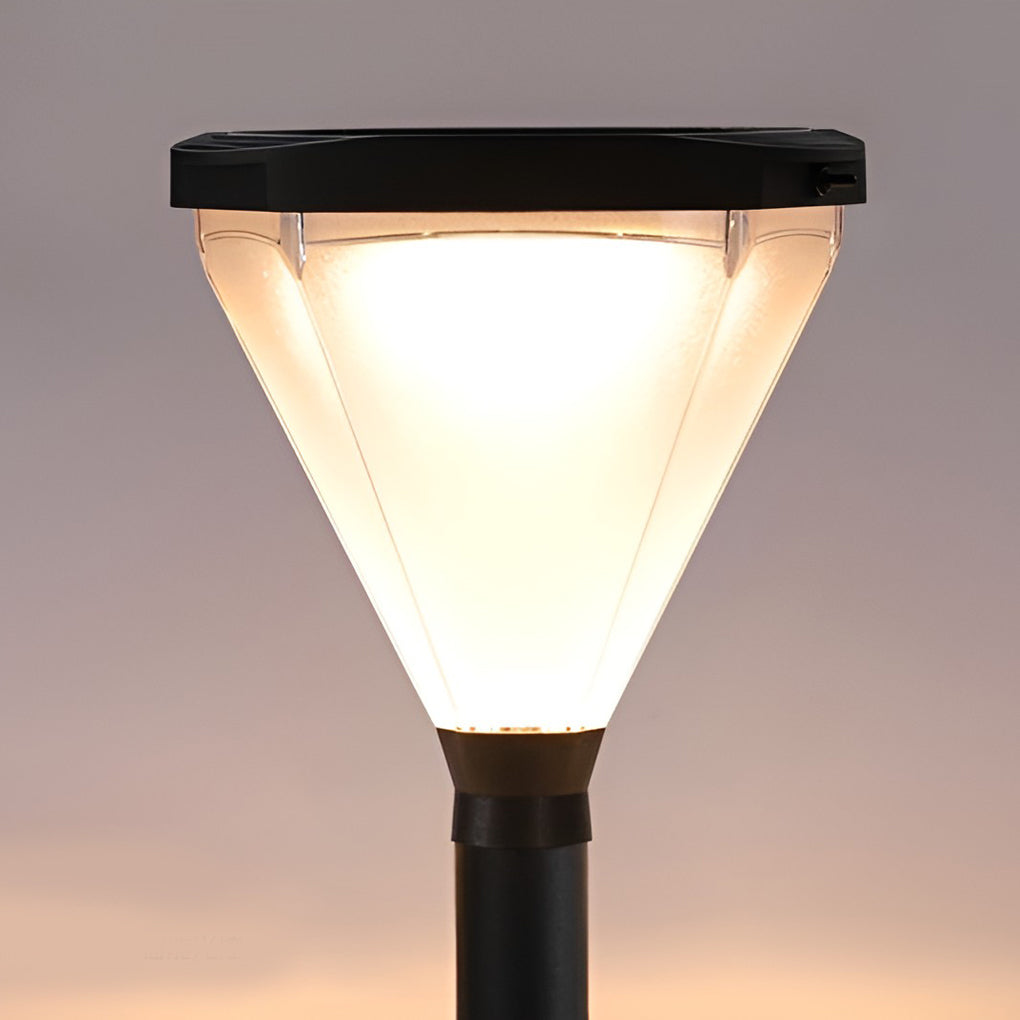 Eco-Friendly Cone Solar Path Light - Modern LED Outdoor Luminaire for Gardens