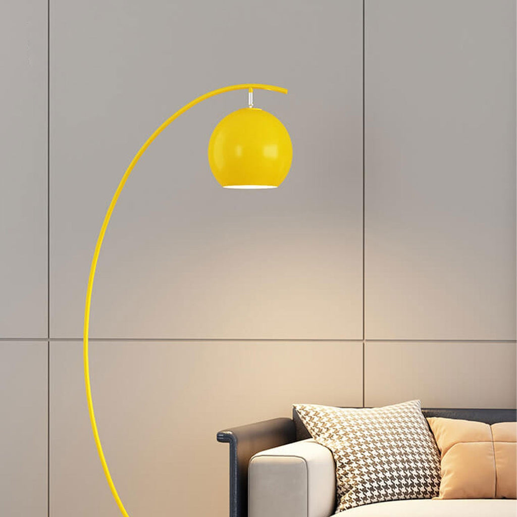 Nordic Minimalist Curved Line Floor Lamp - 1-Light Dome Design