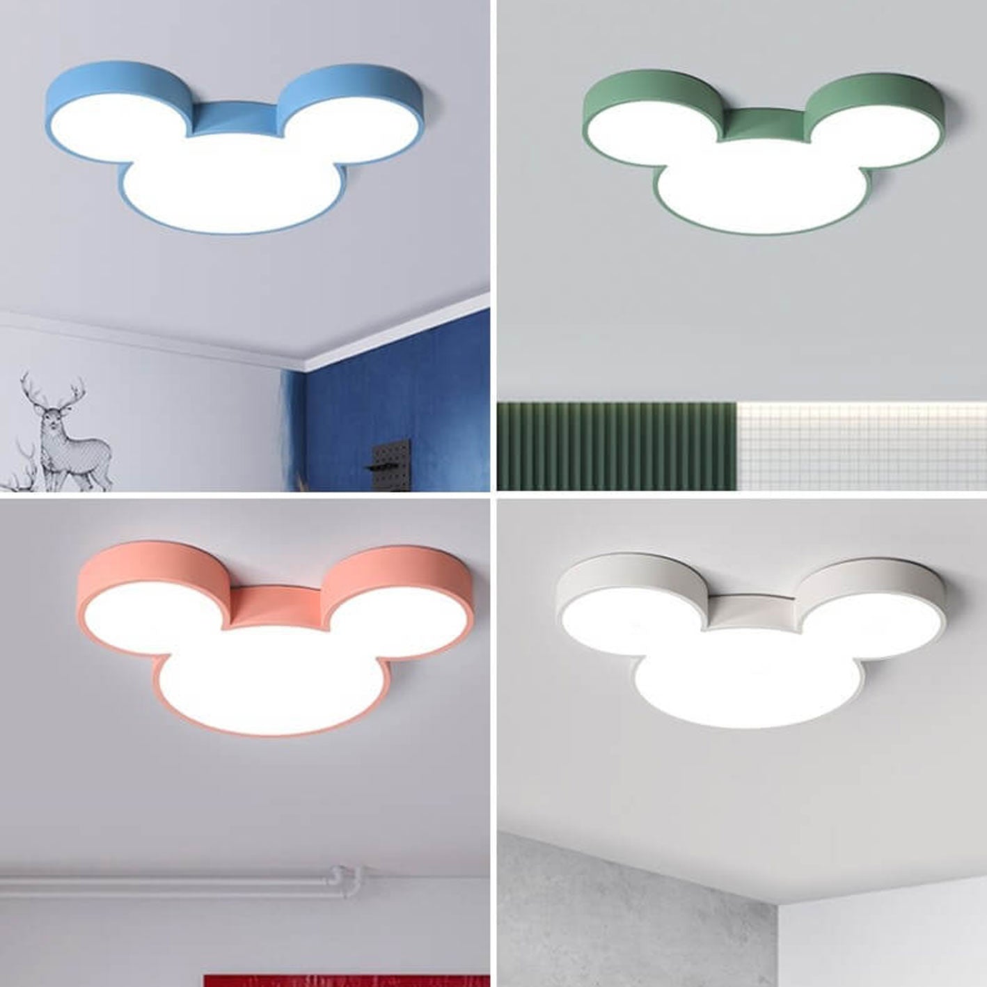 Contemporary Creative Mouse Cartoon Slim LED Flush Mount Ceiling Light for Living Room Bedroom Modern Kids Lighting Funny Cartoon Design Adjustable Brightness Energy Efficient Ceiling Fixture Decorative Nursery Room Light Playful Illumination Stylish Home