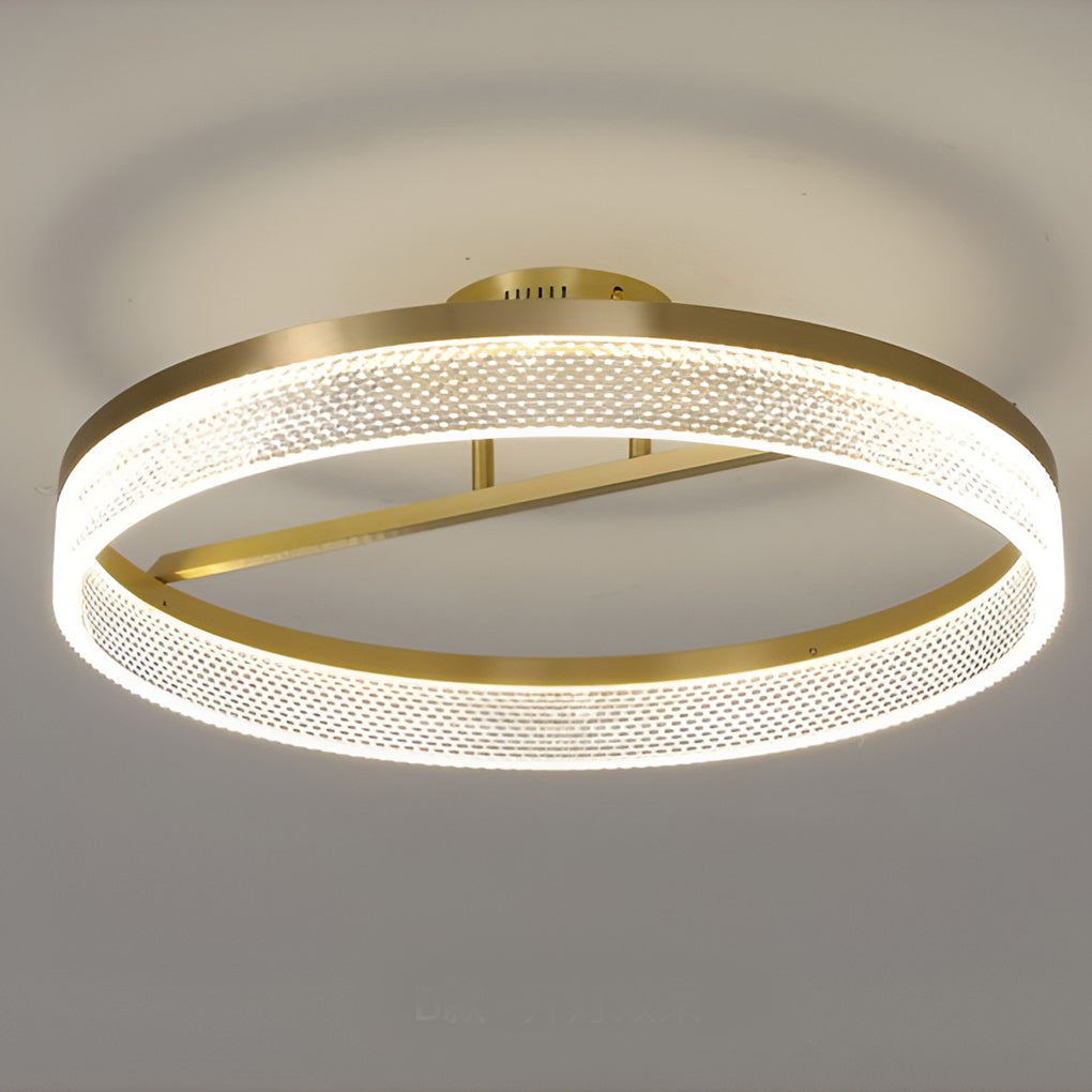 Minimalist Gold Round LED Ceiling Lamp 60W Flush Mount