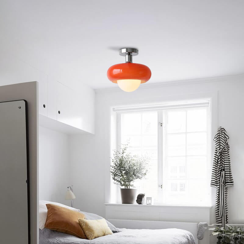 Modern Glass Egg Tart Flush Mount Light Fixture - Stylish Ceiling Lighting for Home Decor

This sleek and contemporary glass egg tart flush mount light is designed to enhance your living space. Perfect for kitchens, dining areas, or any modern home, its u