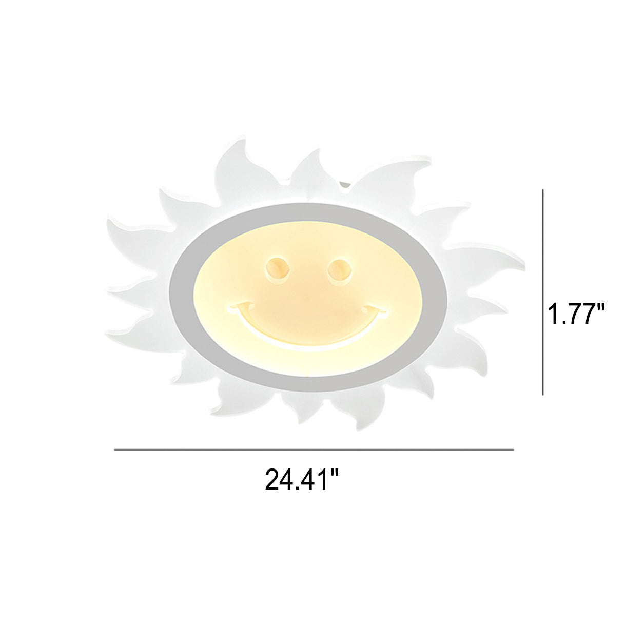 Creative Cartoon Smiley Sun LED Flush Mount Ceiling Light for Kids Room, Nursery, Playroom, Brighten Spaces, Fun Design, Energy-Efficient Lighting, Cute Sun Lamp, Decorative Ceiling Fixture, Childrens Room Decor, Unique Indoor Lighting Solutions