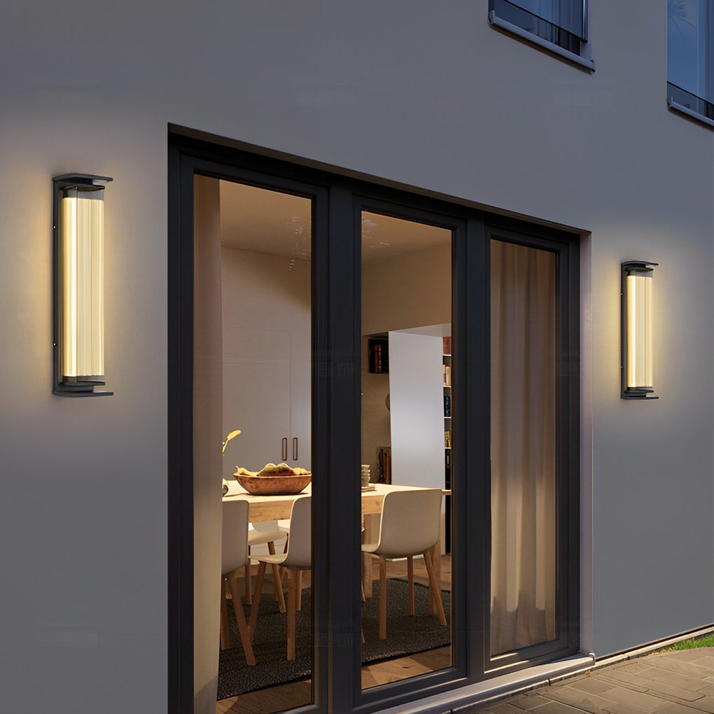 Creative Strip Waterproof Black Modern LED Wall Lamp Outdoor Lights