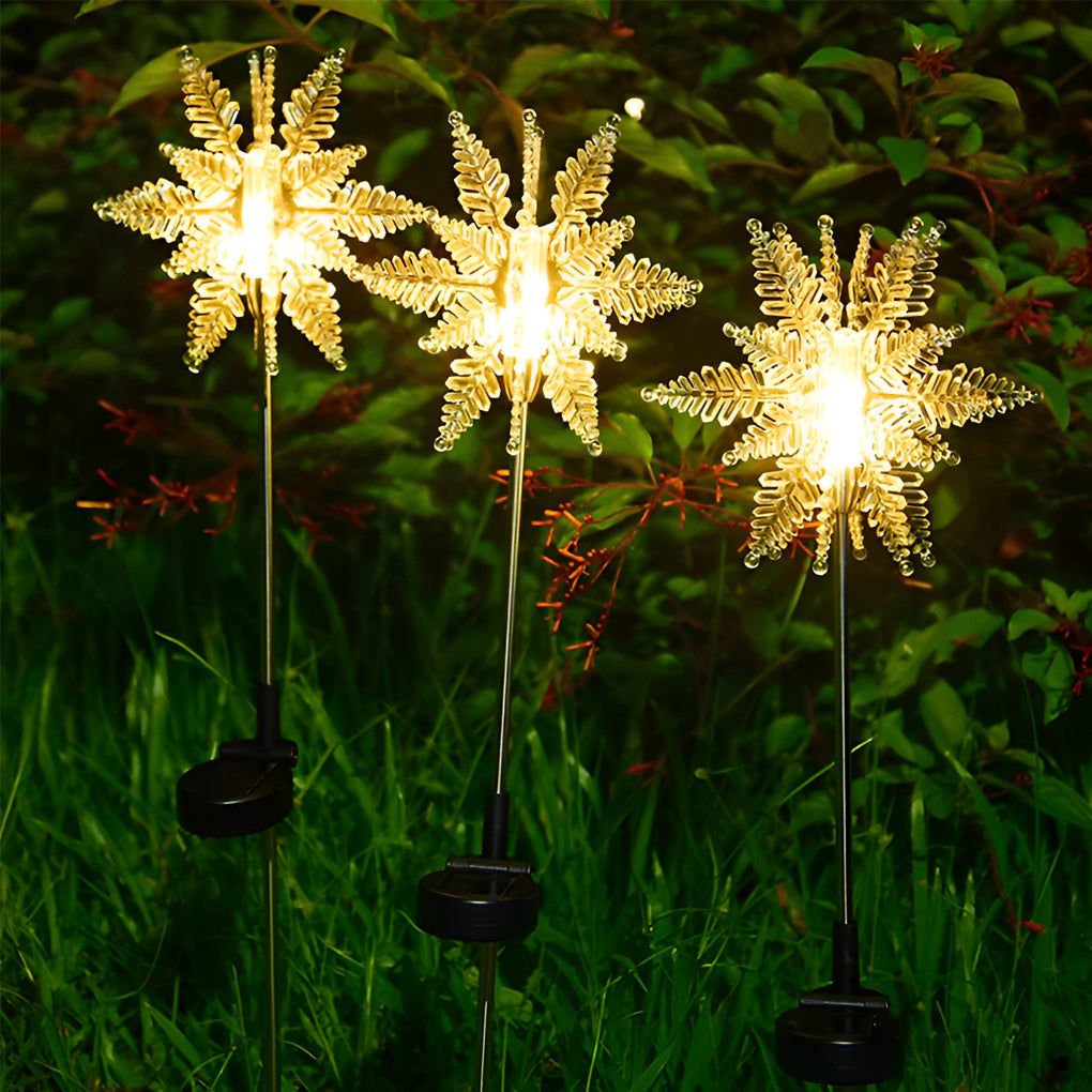 Acrylic Solar Snowflake Lawn Lights 2PCS Set - Outdoor Festive Decor