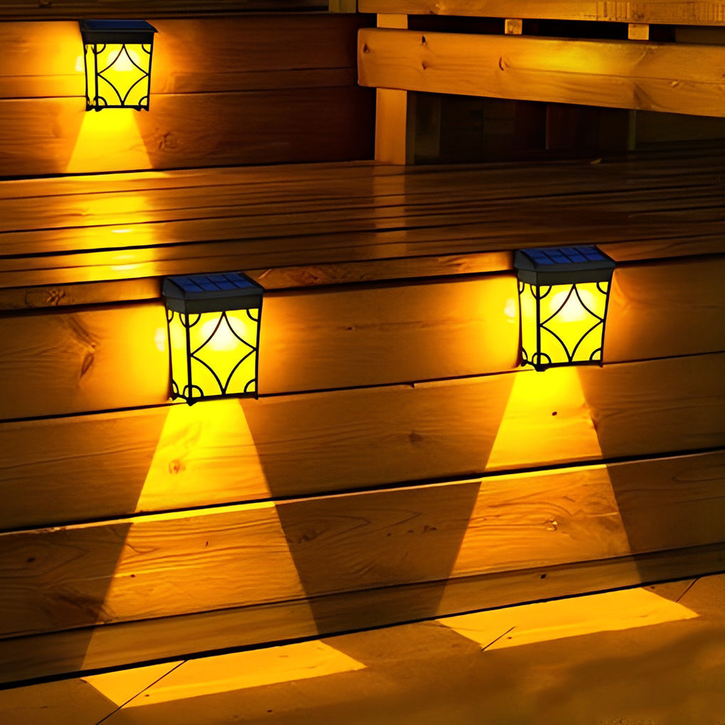 2Pcs Waterproof LED RGB Motion Sensor Solar Wall Lights