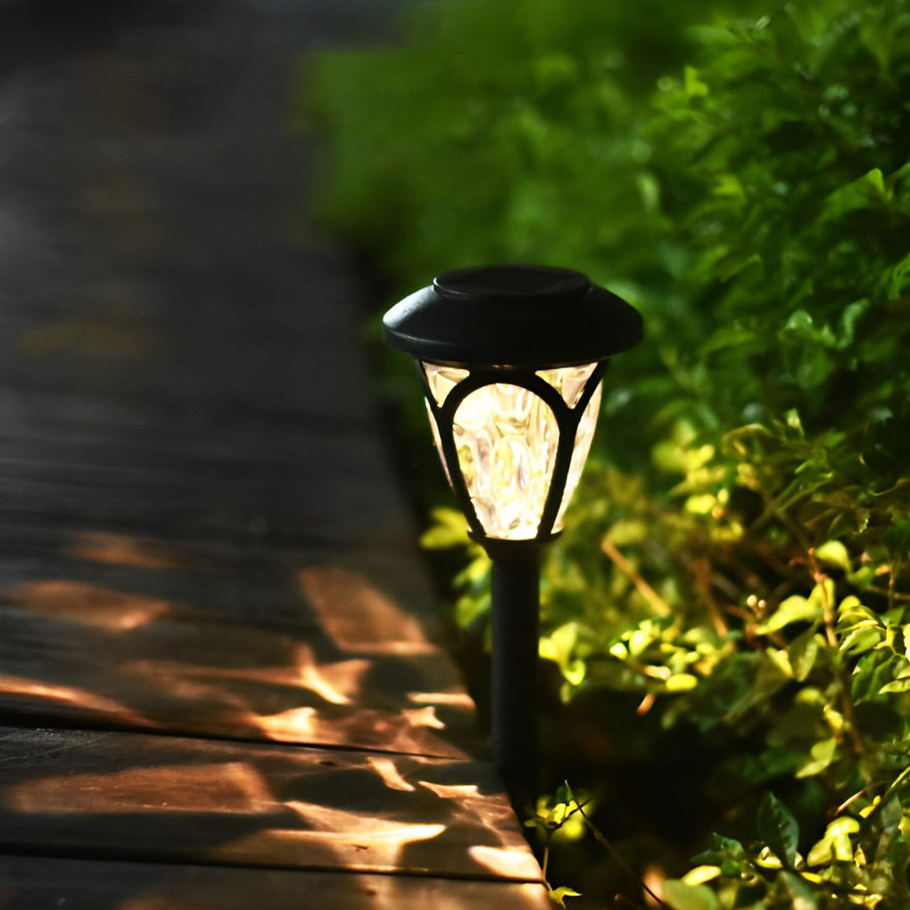 Modern Black Solar Lawn Lights - 2-Pack Smart LED Outdoor Lighting
