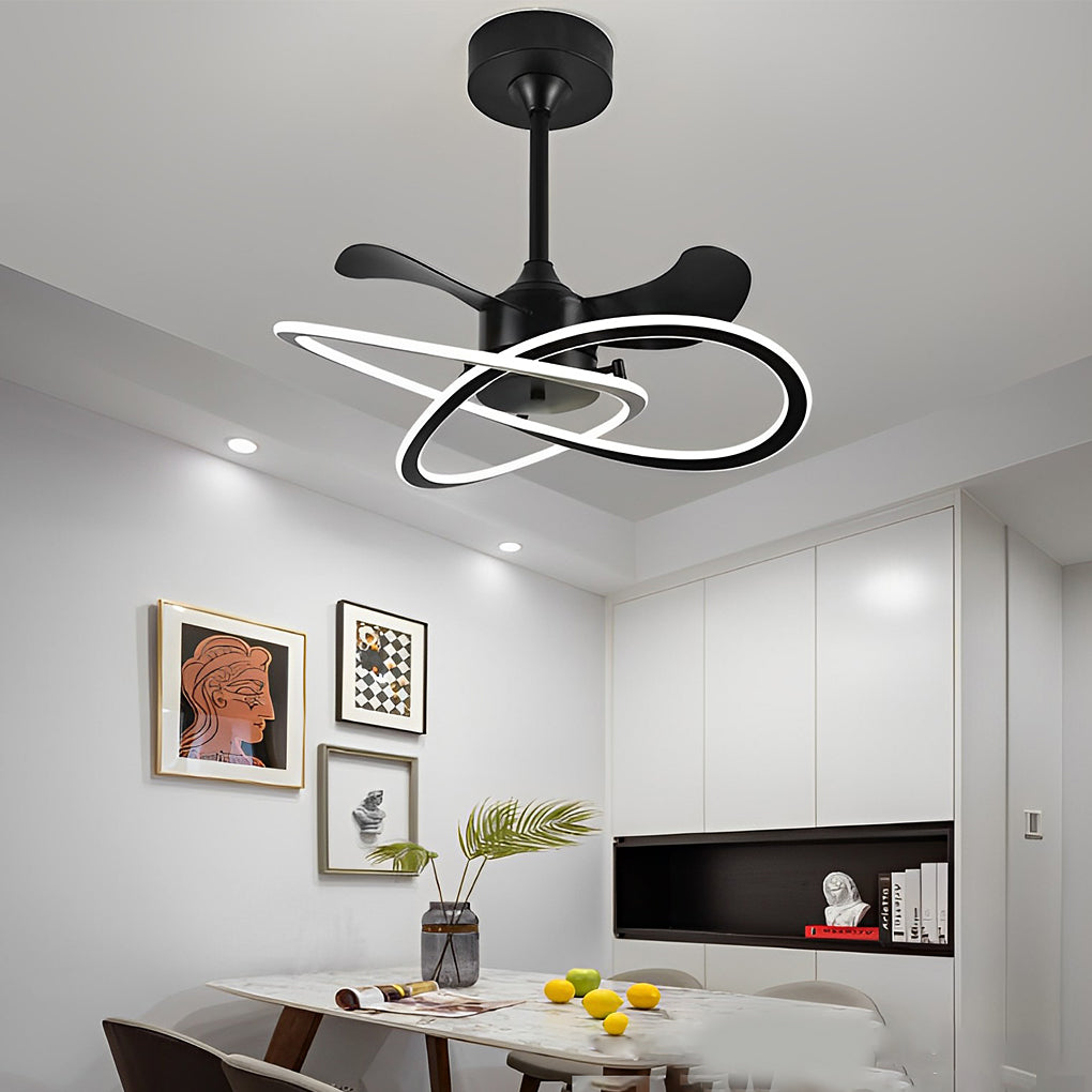 Waves Flower LED Mute Ceiling Fan - Nordic Bladeless Design