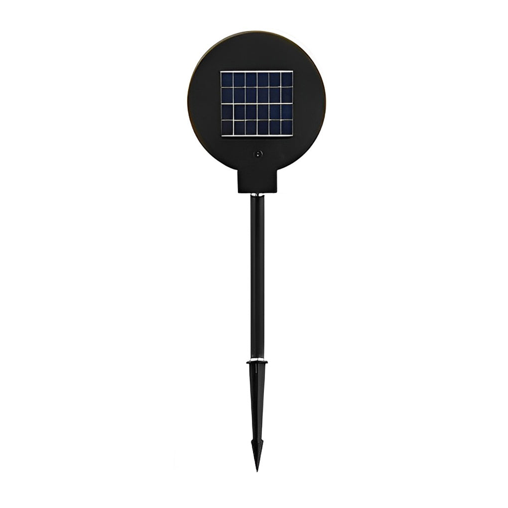 Modern Circular Black Solar LED Lawn Light - Eco-Friendly Outdoor Lighting, Energy Efficient Garden Light, Waterproof Solar Landscape Light, Bright LED Pathway Illumination.