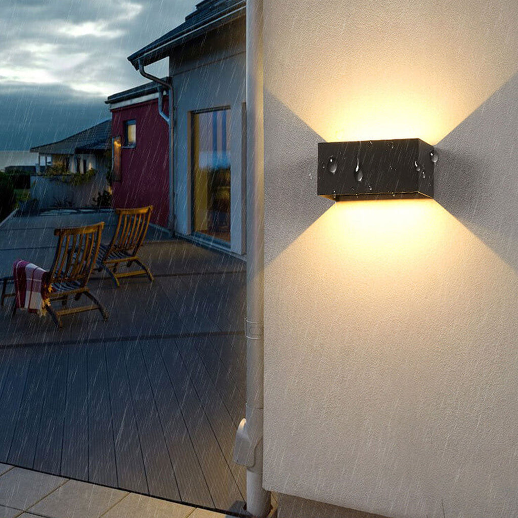 Modern Outdoor Waterproof Rectangular LED Wall Sconce – Up and Down Illumination