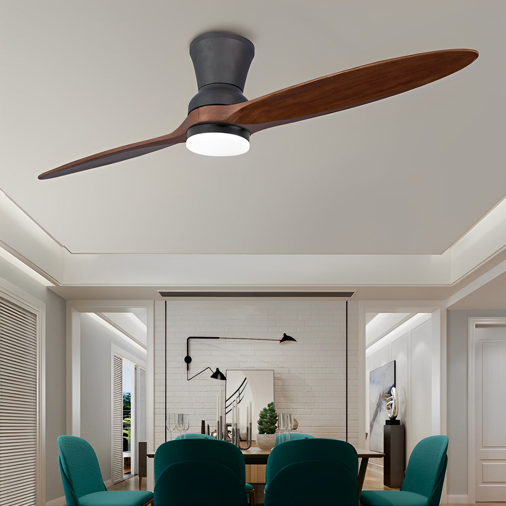 2 Blades 18W LED Dimmable Ceiling Fan with Remote - Modern Mute Design