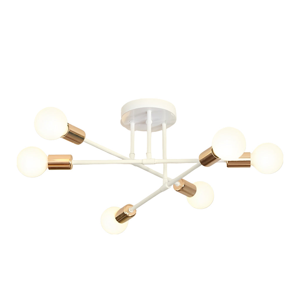 Elegant 6-Light Flush Mount Light, 22'' Dia, E26/E27 Ceiling Fixture