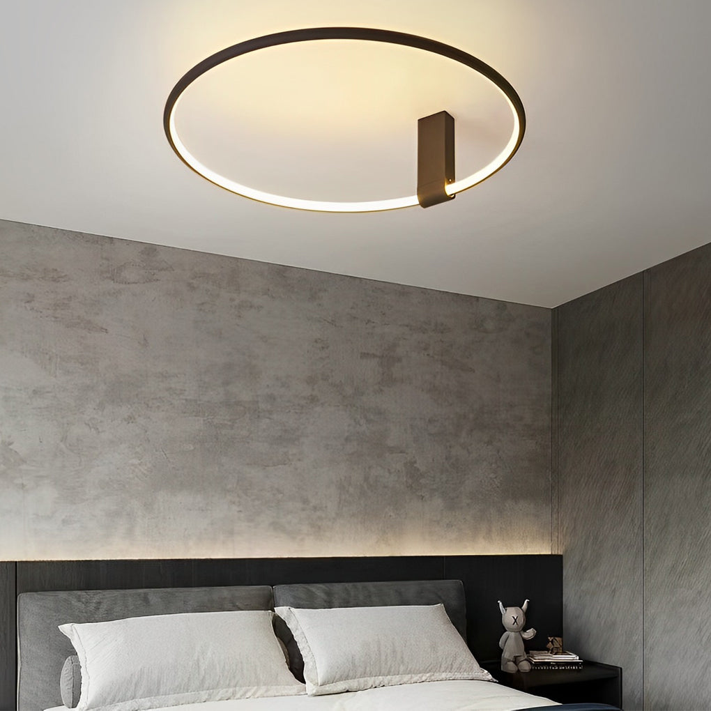 Adjustable Minimalist Round 3-Step Dimming LED Black Ceiling Light
