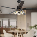 42 Inch 5-Light Nordic Flush Mount Ceiling Fan with Remote Control - Silent Operation