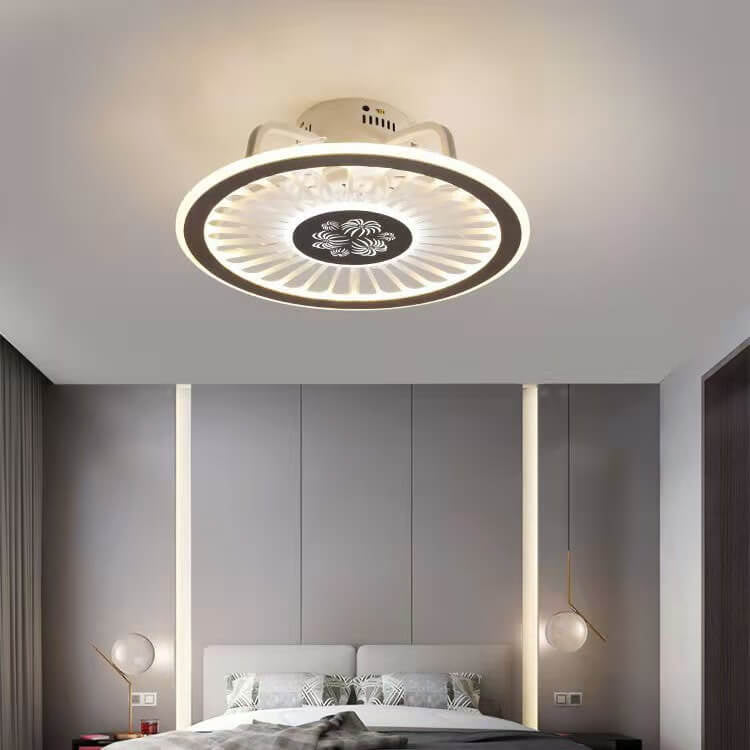 Modern Clear Acrylic LED Flush Mount Ceiling Fan Light - Stylish Ceiling Fixture, Energy Efficient Lighting, Contemporary Home Decor