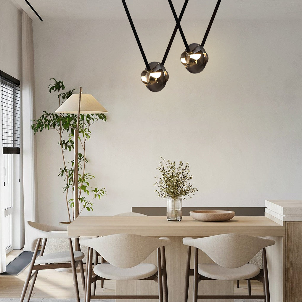 Glass Jar LED Chandelier Modern Hanging Lamp Decor