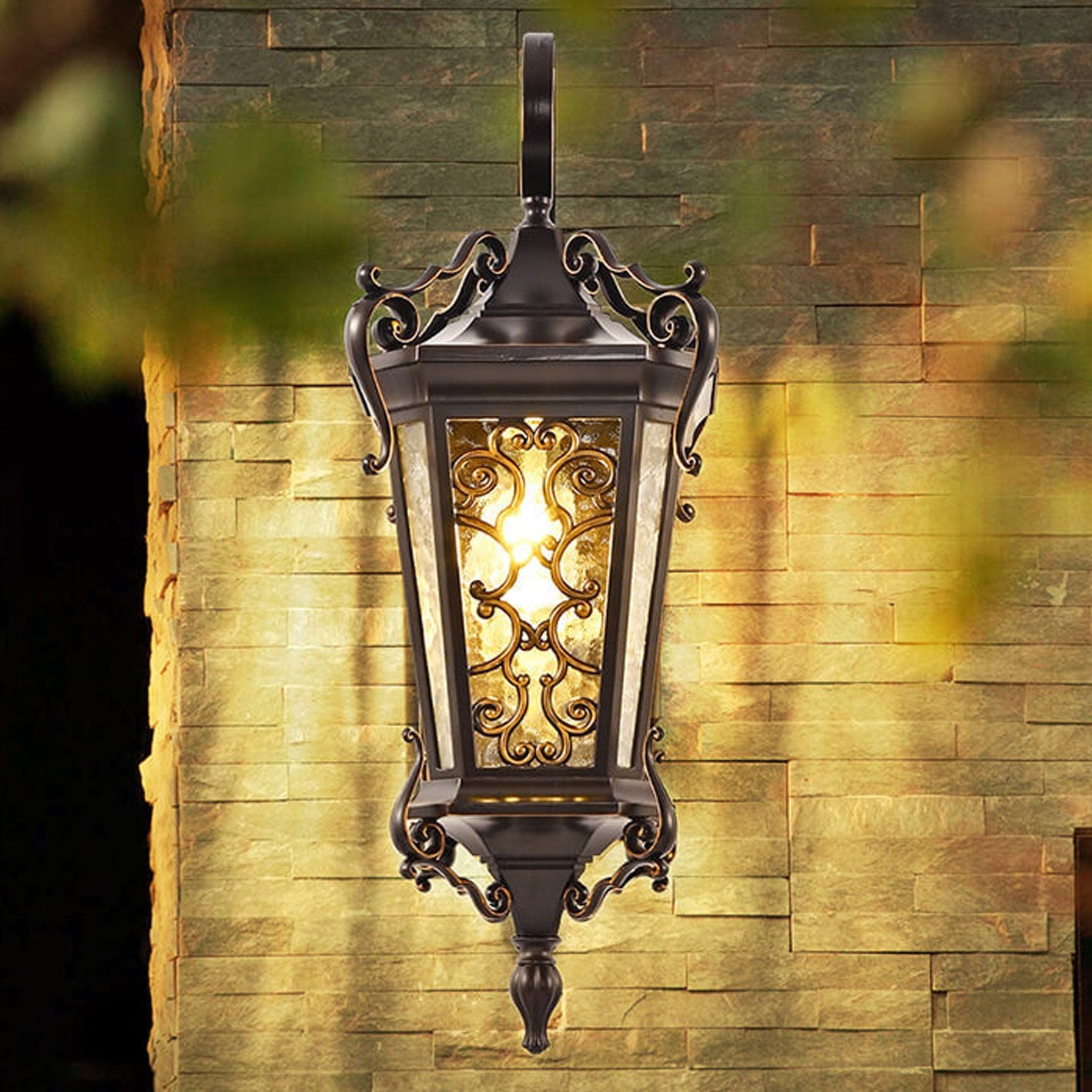 European Palace Outdoor Waterproof Wall Sconce Lamp - 1-Light Decorative Fixture for Gardens and Patios