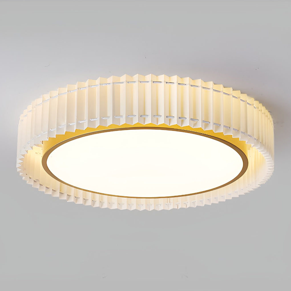 Circular Pleated 3-Step Dimming LED Nordic Ceiling Chandelier