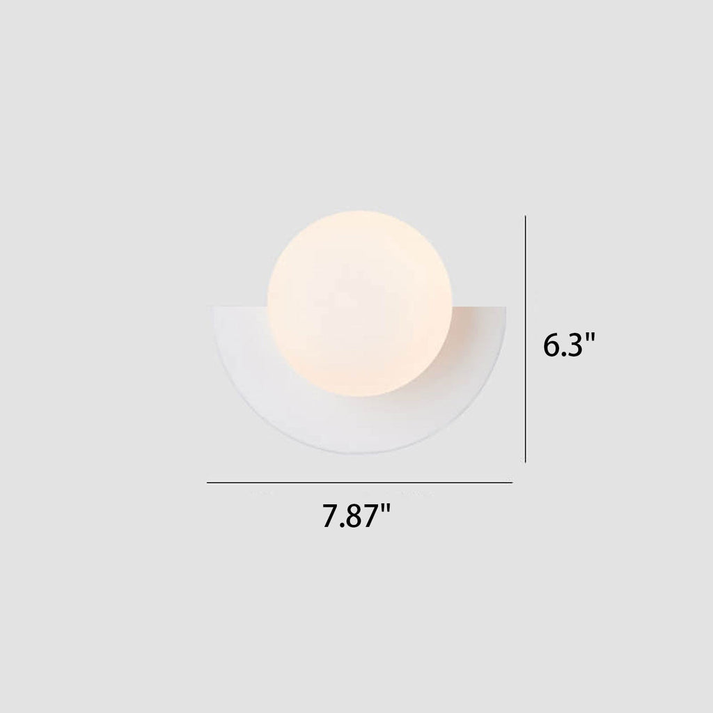 Modern Minimalist Glass Sphere Half-Circle Wall Sconce Lamp - Colorful 1-Light Design