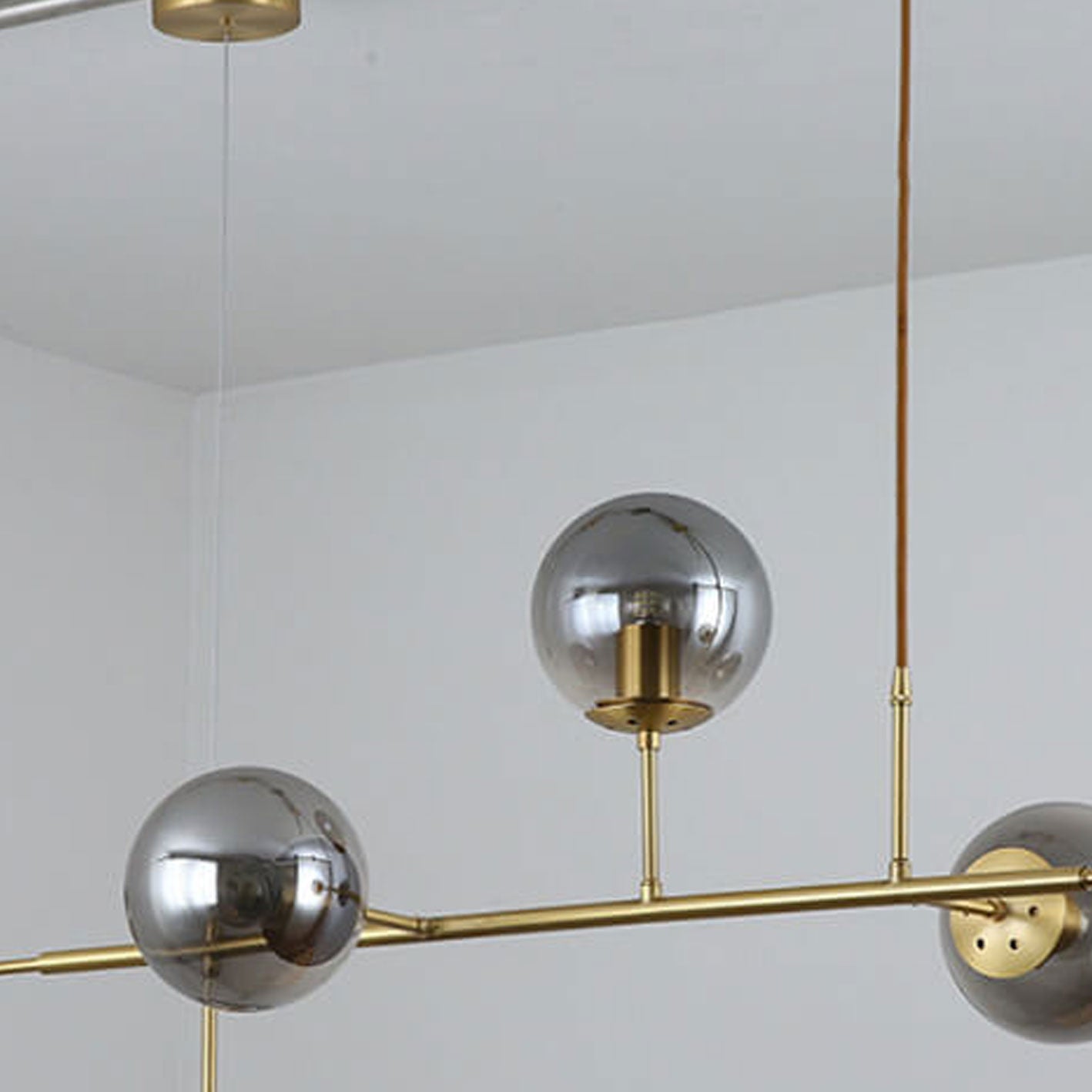 Modern Minimalist Round Globe 6-Light Chandelier - Glass Island Light Fixture