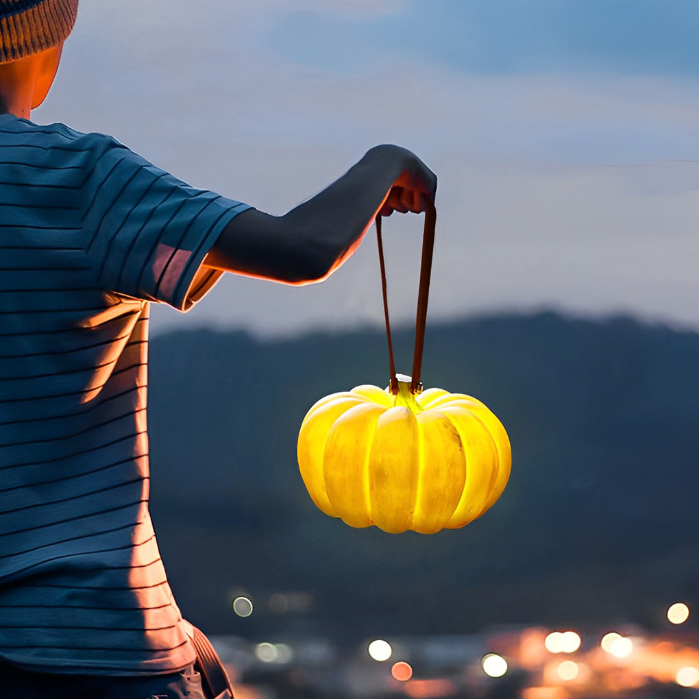 Portable Waterproof LED Pumpkin Light - USB Rechargeable Outdoor Decoration