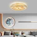 Round Crystal Dimmable Ceiling Light Fixture - Modern Luxury Design