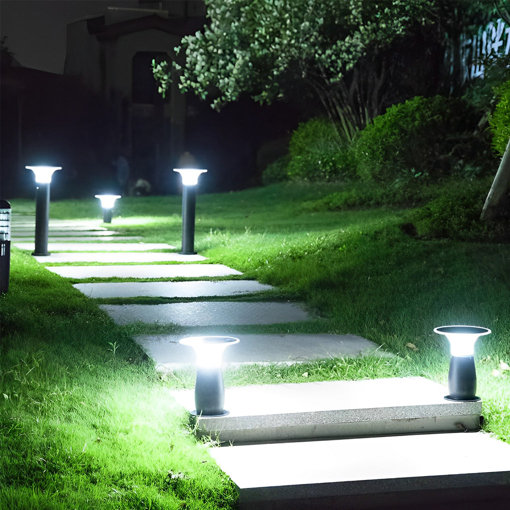 3.5W Solar LED Path Downlights - 360° Modern Black Landscape Lighting