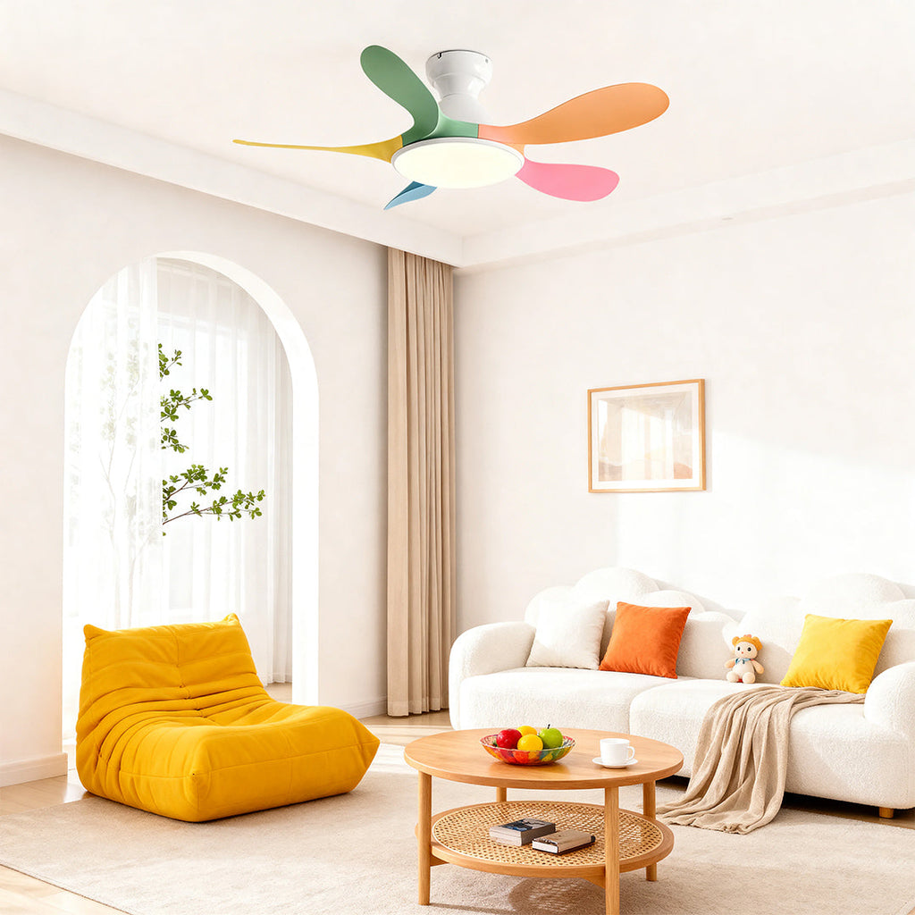 5 Blade Ceiling Fan with Light - ABS Blades, Metal Body, Modern Design