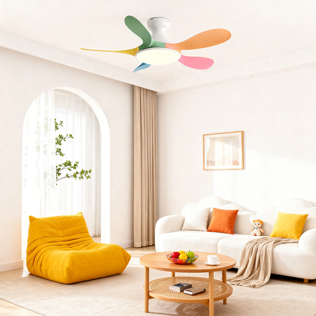 5 Blade Ceiling Fan with Light - ABS Blades, Metal Body, Modern Design