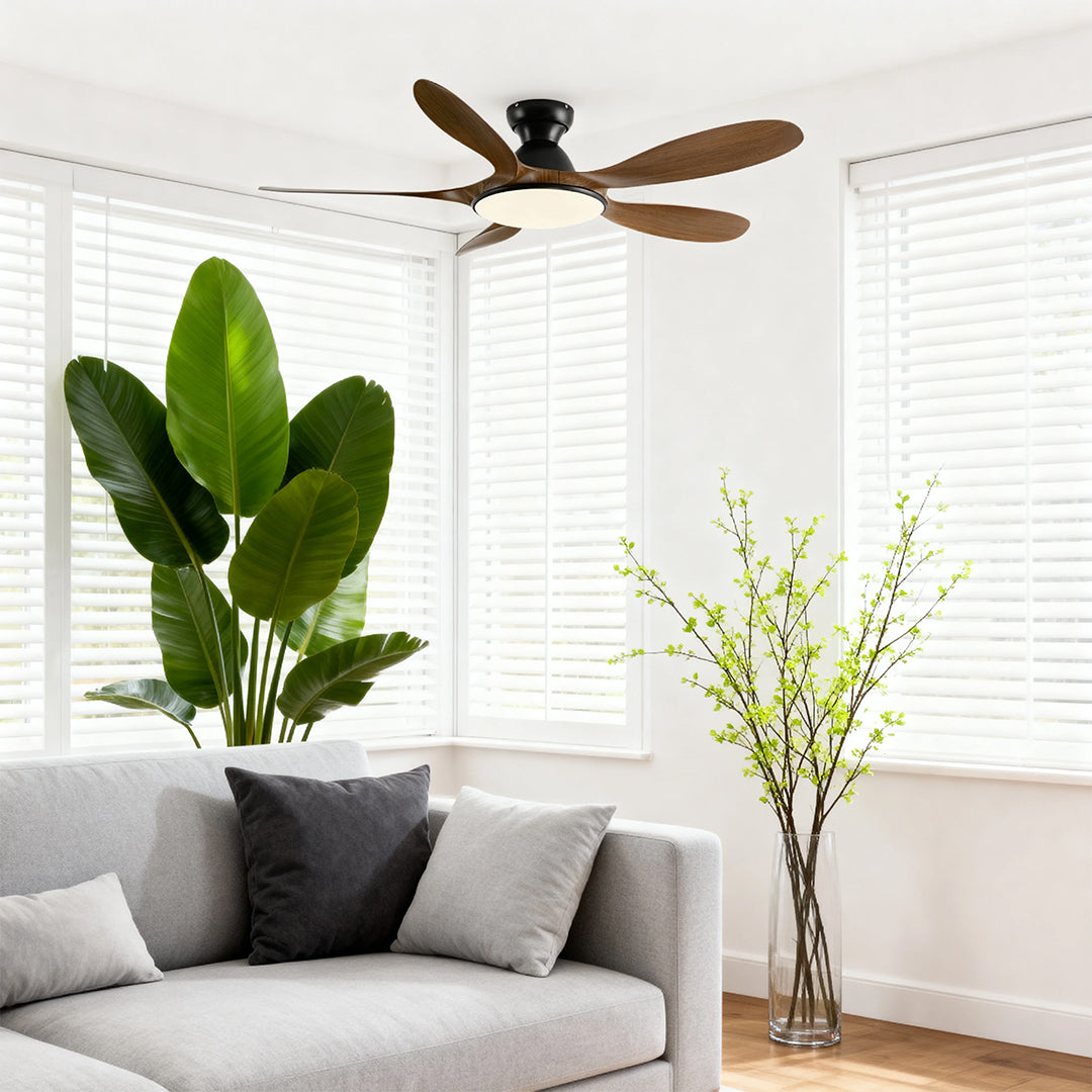 5 Blade Ceiling Fan with Light - ABS Blades, Metal Body, Modern Design