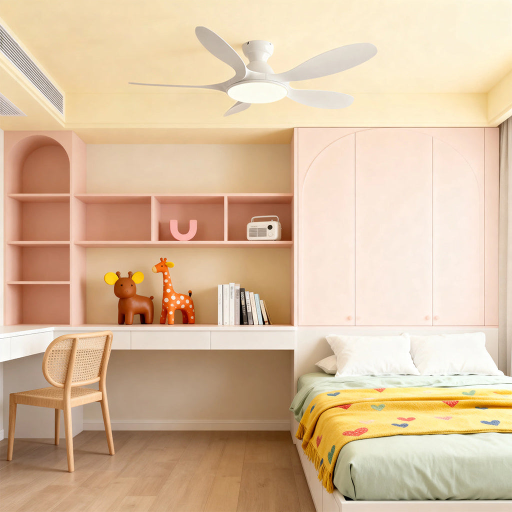 5 Blade Ceiling Fan with Light - ABS Blades, Metal Body, Modern Design