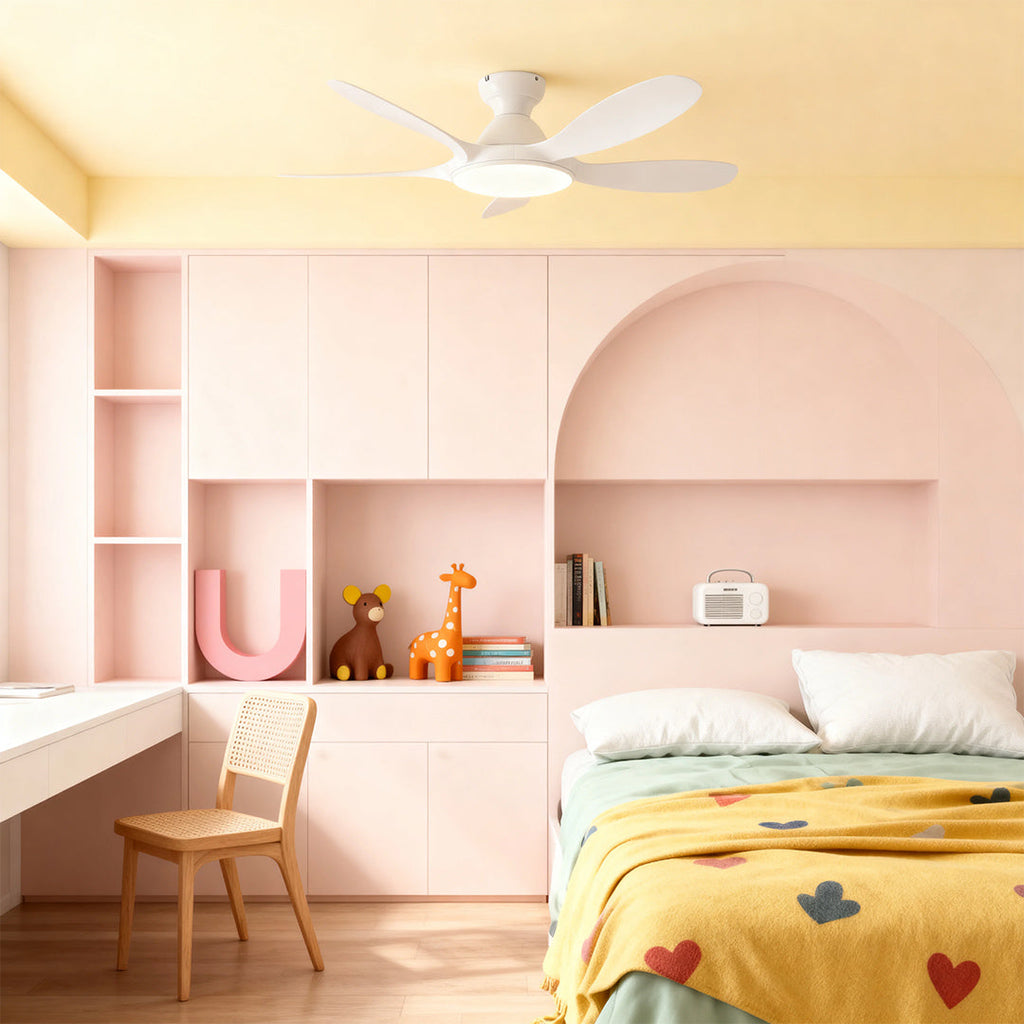 5 Blade Ceiling Fan with Light - ABS Blades, Metal Body, Modern Design