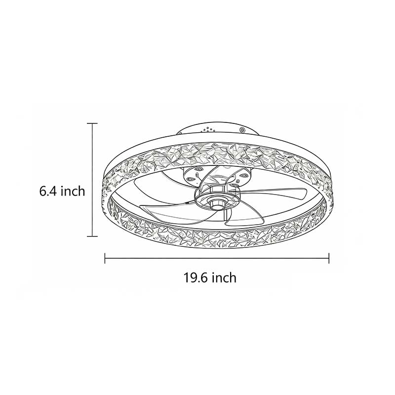 5-Blade Retro Ceiling Fan Light - Round Iron Design, Vintage Charm, Indoor Lighting